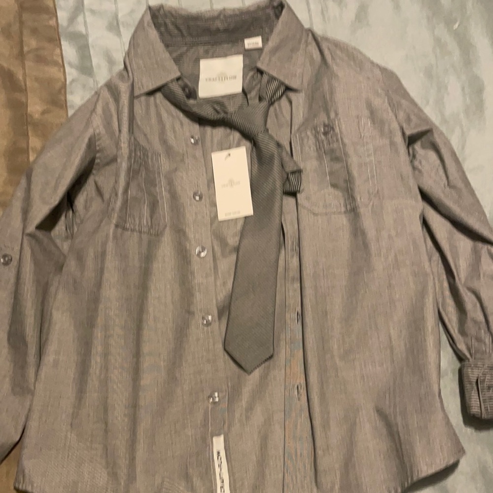 Boys button up with tie